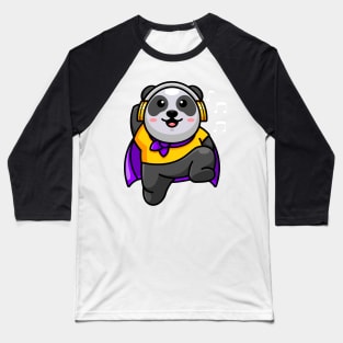 Cute super panda with headphones Baseball T-Shirt